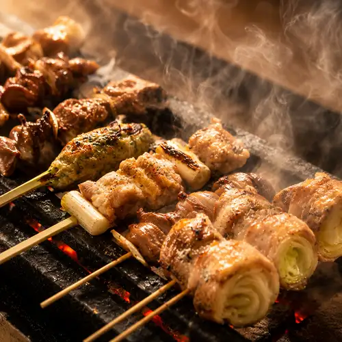 炭で焼く自家製焼き鳥◎