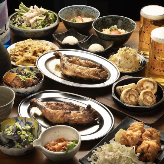 香川名物『骨付鳥』と肉汁弾け出る『洪水的肉汁鉄鍋餃子』の2大名物が楽しめる居酒屋
