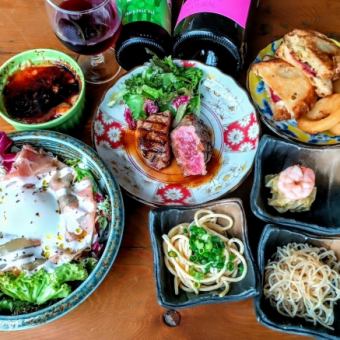 大人の肉＆ミニデザート付きコース全5品（飲み放題付き）