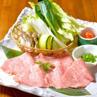 日立牛涮锅套餐【仅菜品】6道菜～7,700日元（2人起）