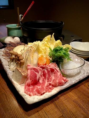 Bimei pork sukiyaki can be ordered for 2 people or more