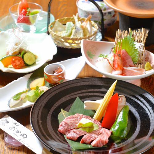 Seasonal delicious kaiseki course meal