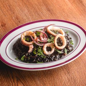 Squid ink risotto