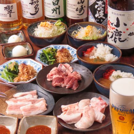 肉3種類がリーズナブルに楽しめるコース全７品お席２h　2800円（税込）当日ご予約可