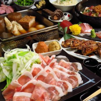 [Monday to Thursday only, includes all-you-can-drink] Oden hotpot & domestic pork shabu-shabu course / 5000 yen ⇒ 4500 yen with coupon