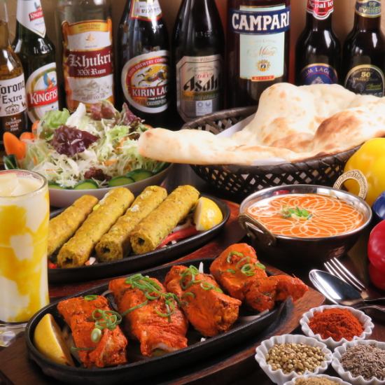 Authentic Indian / Nepalese restaurant with spices! 2 hours all-you-can-eat / drink 3500 yen