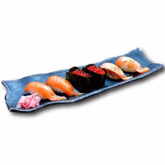 [Popular nigiri platter] 6 pieces of parent and child salmon