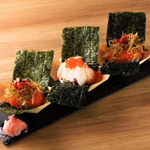 [Boat-style hand rolls] 3 pieces of popular hand rolls