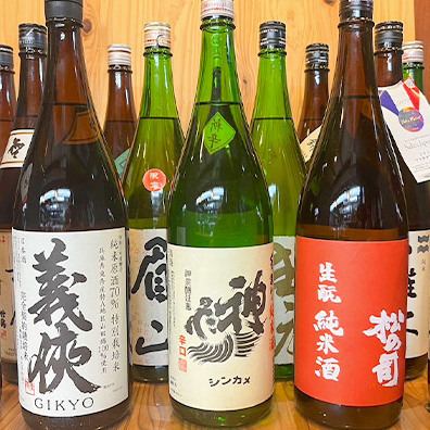 Carefully selected pure rice sake from all over Japan