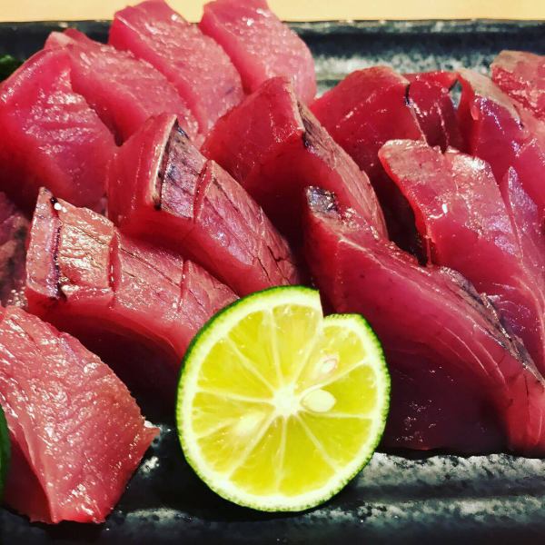 Fresh fish sashimi including bonito