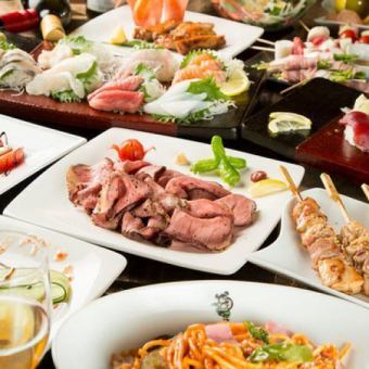 Popular for parties♪ "Ryu Course" 5 types of sashimi & 9 types of Kyushu Kirishima Chicken Yakitori with 3 hours of all-you-can-drink 5500 yen ⇒ 4500 yen