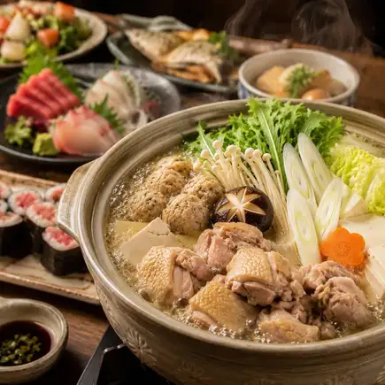 【3H 음방부】사쓰마지 닭 짱코 냄비×오늘의 생선구이나 볶음에 본상 포함 「장인 냄비」전 9품 5870엔⇒4500엔