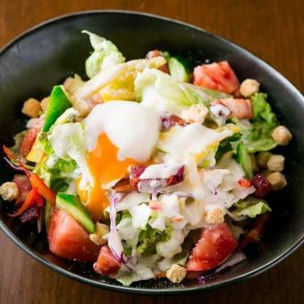 Bacon Caesar Salad with Soft-boiled Egg