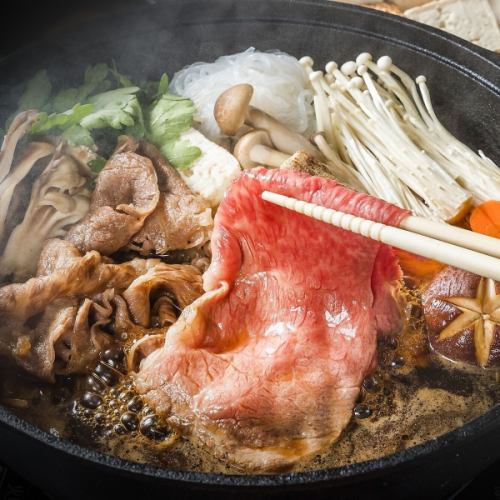 Sukiyaki with a rich sweet and savory flavor