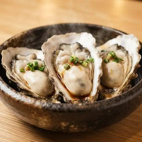 蒸し 岩牡蠣 生搾りポン酢