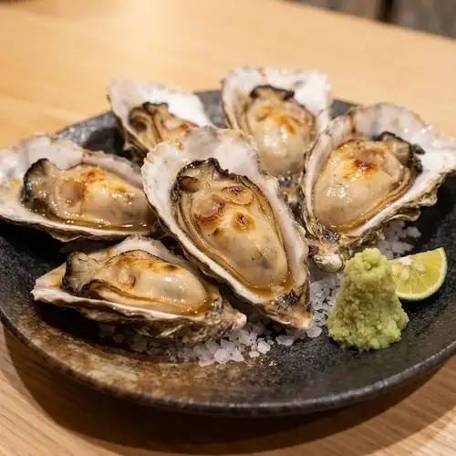 焼き 岩牡蠣 本山葵添え