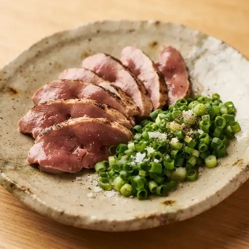 地鶏レバー葱塩叩き