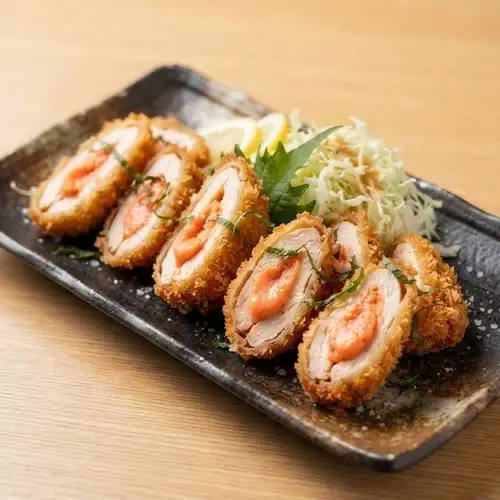 地鶏ササミ包む 極上明太子揚げ