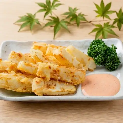 長芋のホクホク揚げ 明太子ソース
