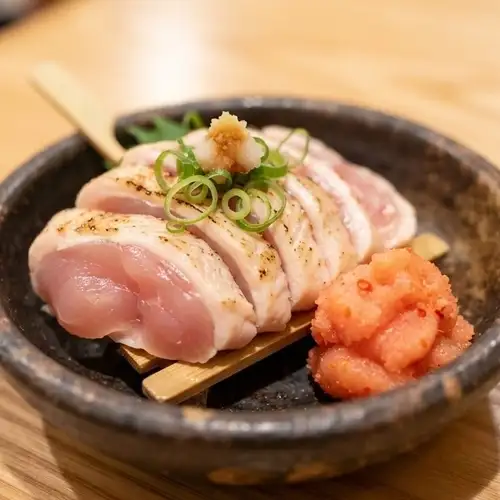 地鶏ササミと炙り辛子明太子
