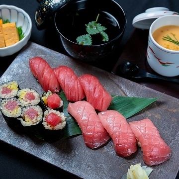 ランチ限定●国産本まぐろ握り盛り合わせ(ランチタイムはカウンター・テーブル席のみのご案内です)