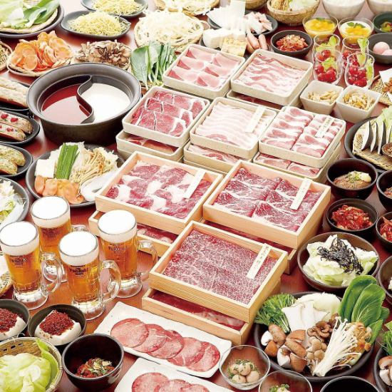 All-you-can-eat shabu-shabu starts at 2,980 JPY! In addition to meat, there are about 60 kinds of all-you-can-eat!