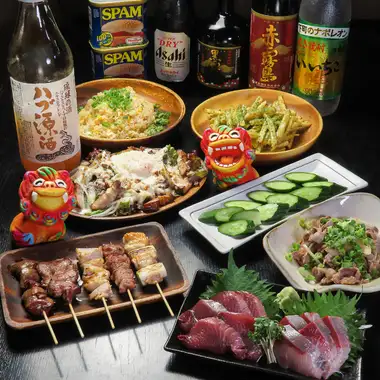 [Perfect for various banquets!] Sashimi, charcoal-grilled pork shoulder, and more ◆ If you're unsure what to choose, go for this all-you-can-eat course! 8 dishes in total for 5000 yen (tax included)