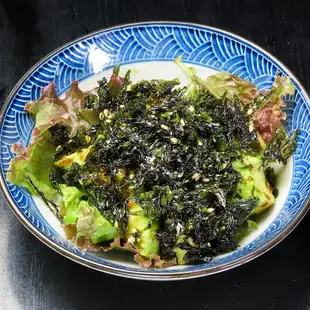 Avocado, seaweed, and wasabi