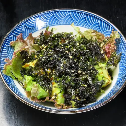 Avocado, seaweed, and wasabi
