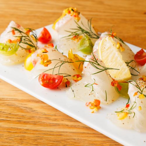 Red sea bream carpaccio