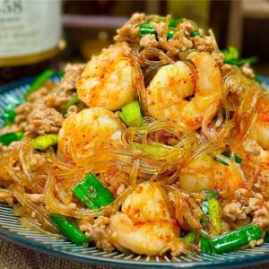 虾仁炒粉丝