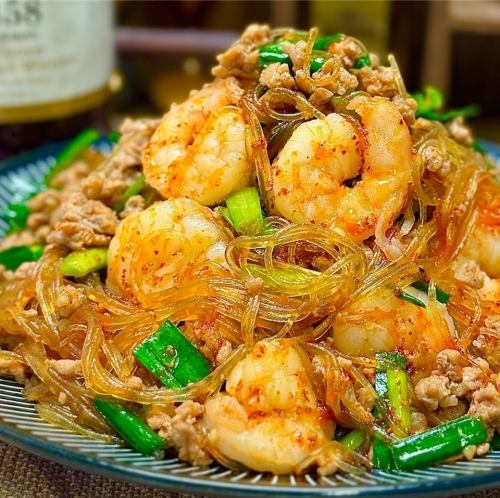 虾仁炒粉丝