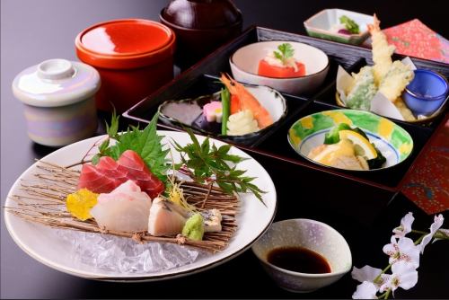 松花堂御膳とお造り盛り合せ