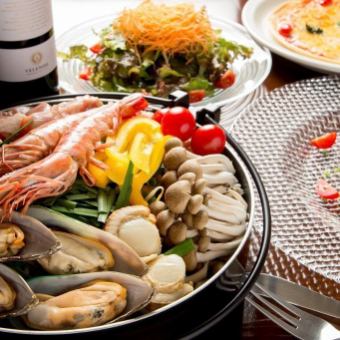 [All-you-can-drink including draft beer: 90 minutes] Seafood Arrabbiata hot pot course