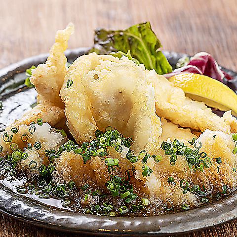 Chicken Tempura with Daikon Radish and Vinegared Orange Ponzu Sauce