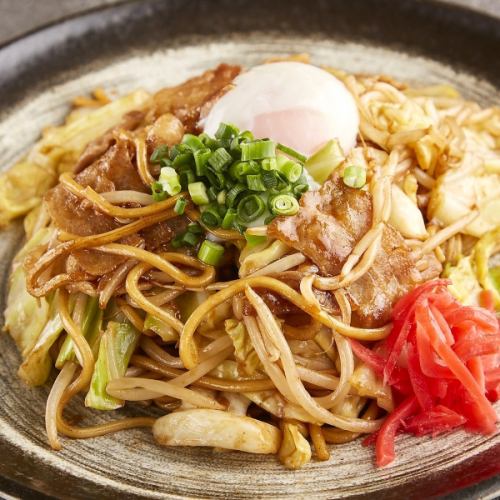 Fried noodles with soft-boiled egg