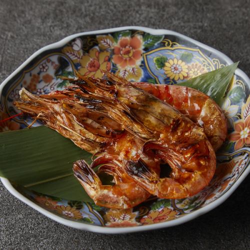 赤海老の塩焼き　3尾/ホッケの半身焼き