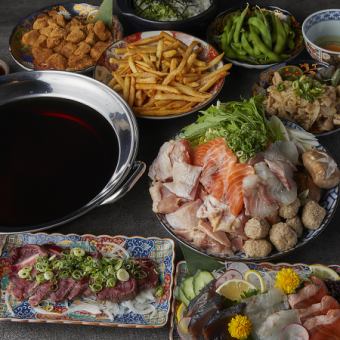 【ビール含む】豪華絢爛!創作和食☆3時間飲放付【あき屋四季コース】海鮮とお肉の創作ちゃんこ鍋