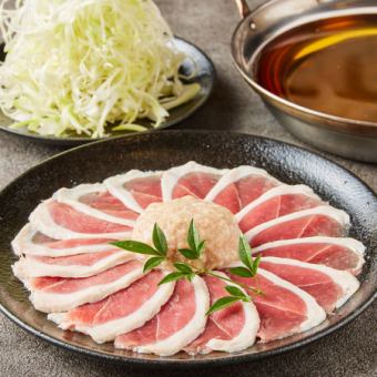 主菜3種生魚片3種肉或鴨肉湯涮鍋【精選套餐】2.5小時無限暢飲9道菜4500日元
