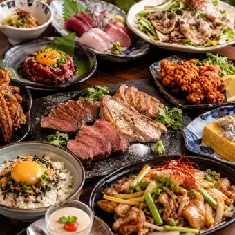 ■個別盛り■鮮魚3種盛りや3種のステーキorスタミナ焼き【厳選コース】10品4,500円2時間飲み放題