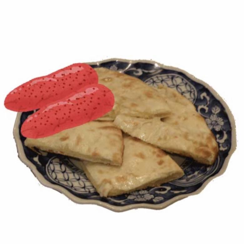 Mentaiko and cheese naan