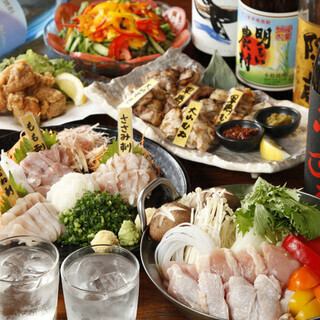 ■地鶏スープの鍋■付きおすすめ全網羅10品コース☆飲み放題付き税込み5500円☆