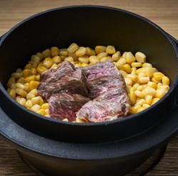 黒毛和牛ととうもろこしの炊きこみ