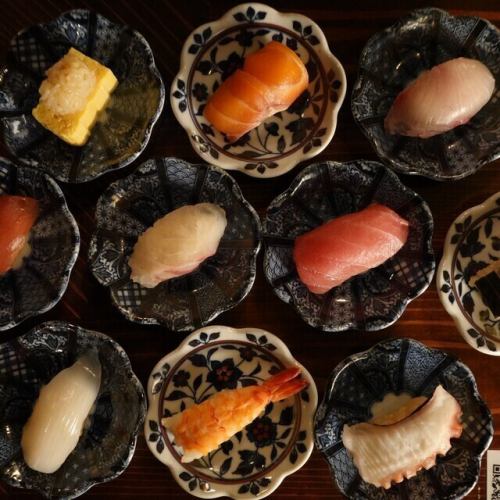 一貫から注文できるから自分好みの組み合わせで楽しめる