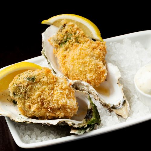 牡蠣フライ1個/牡蠣のワイン蒸し1個