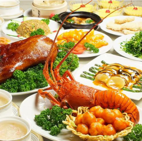 お得 桜コース 伊勢海老やフカヒレなど お料理12品 3h飲み放題付8000円 青蓮 Luz大森店