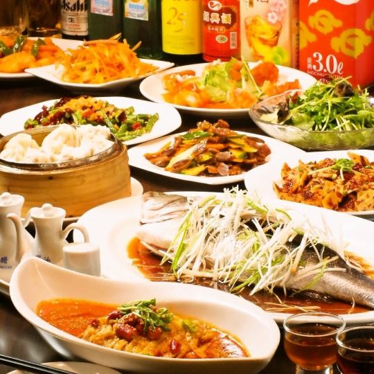 本格北京ダック付or車海老チリソース付き!!100種類食べ飲み放題コース3800円