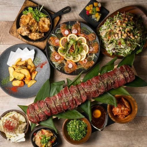 ロング肉寿司プラン♪ボリューム満点！【ロング炙り肉寿司コース全8品】4500円⇒