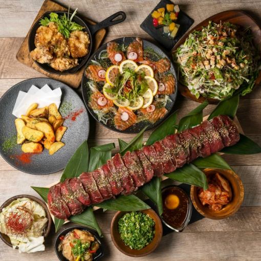 ロング肉寿司プラン♪ボリューム満点!【ロング炙り肉寿司コース全8品】4500円⇒