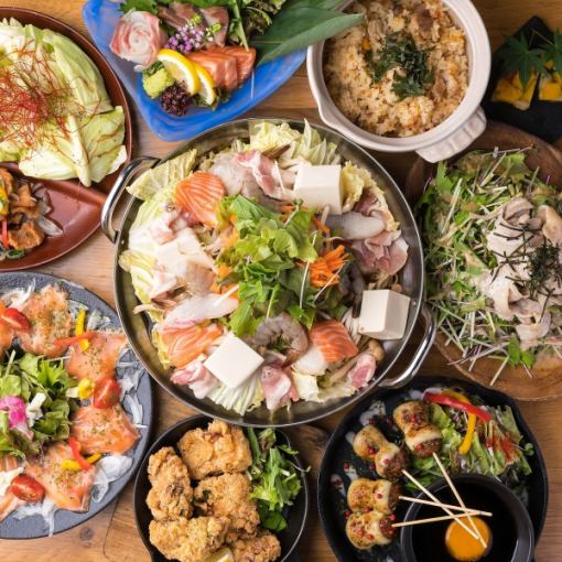 大満足の極上宴会に！肉・魚・ちゃんこ鍋など全11品【錦コース】6000円⇒